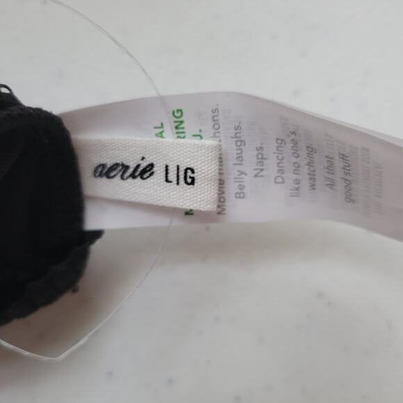 NWT Aerie Black‎ Eyelet Lace Bralette Festival Layering Whimsey Goth  Sheer- L - Picture 7 of 7